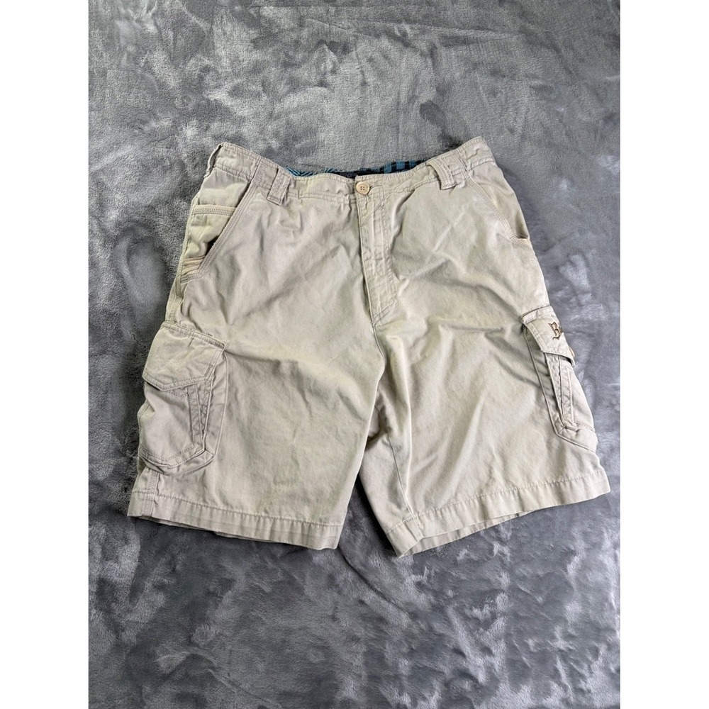 Billabong Cargo Shorts Mens 34 Tan 100% Cotton Heavyweight Twill B4114 M202 Used